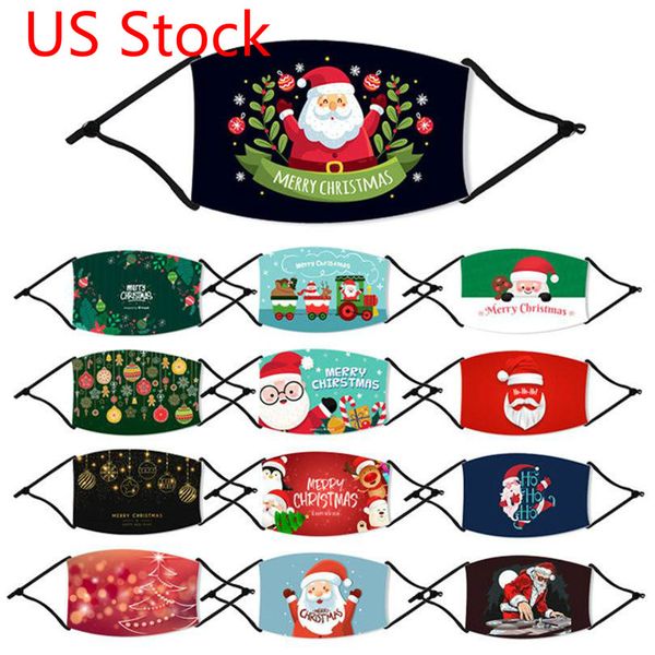 

colorful us stock kid christmas masks deer designer xmas face masks anti dust snowflake christmas mouth washable reusable with filter fy4241