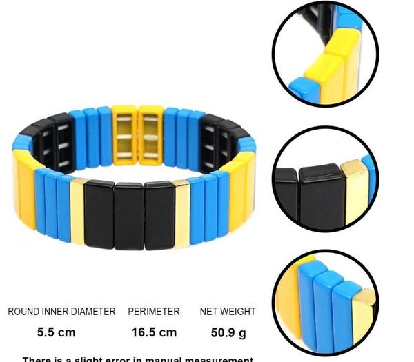 

shinus beads bracelets women enamel tile beads bracelet men fashion elastic jewelry pulseras mujer 2020 popular88, Golden;silver