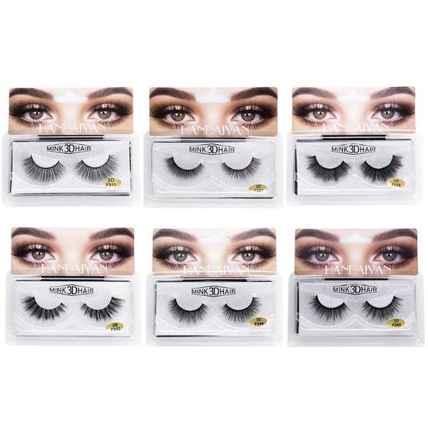 

2020 fashion 6 styles natural black handmade natural 3d imitate mink false eyelashes hair eyelashes upper lashes