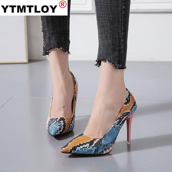 

dress shoes big size 34-42 stiletto heels women pumps red pointed plaid shallow high thin 2021 party wedding serpentine casual, Black