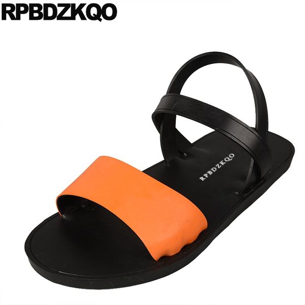 

nice native waterproof open toe italian slip on fashion men gladiator sandals summer outdoor slides roman slippers rubber shoes, Black
