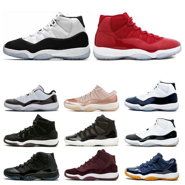 

2019 11 11s mens basketball shoes concord 45 cap and gown legend blue platinum tint space jam gym re nakeskin jordan retros shoe