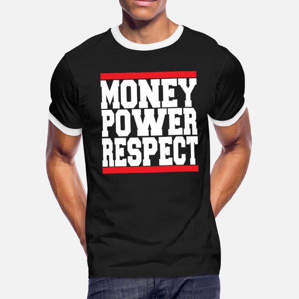 

money power respect t shirt men designing cotton round collar formal graphic humor spring pattern shirt