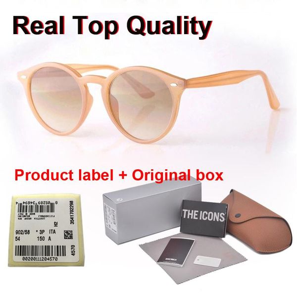 

2020 New Arrial sunglasses women men Round plank frame Metal hinge glass lens Retro Vintage sun glasses Goggle with box and cases