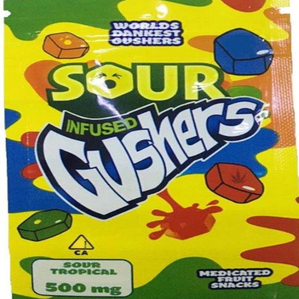 

and bags gummies flavors packaging snack candy medicated tropical gushers fruit dankest edibles 500mg gusher worlds tropical sour black qjqu
