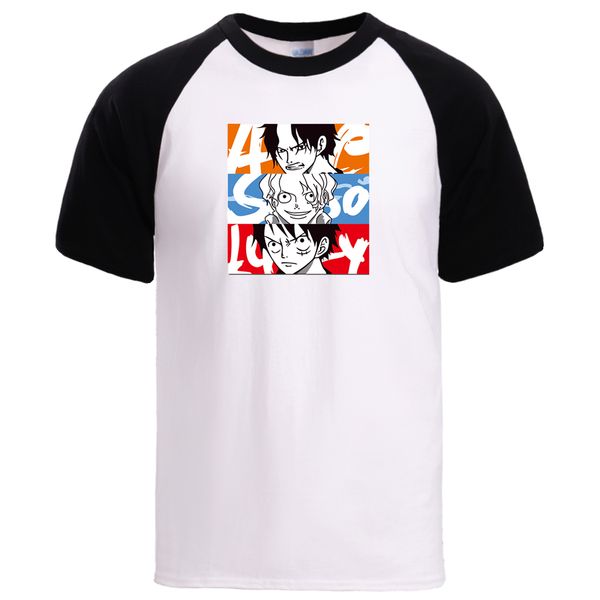 

one piece luffy cotton tee tshirts mens causal loose raglan short sleeve tshirts 2020 japan anime cartoon cotton t shirts tees