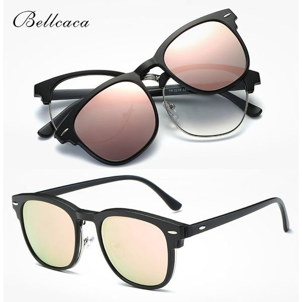 

fashion spectacle optical frame men women eyeglasses with polarized clip on lens sunglasses magnetic for male eye glasses bc341, Black