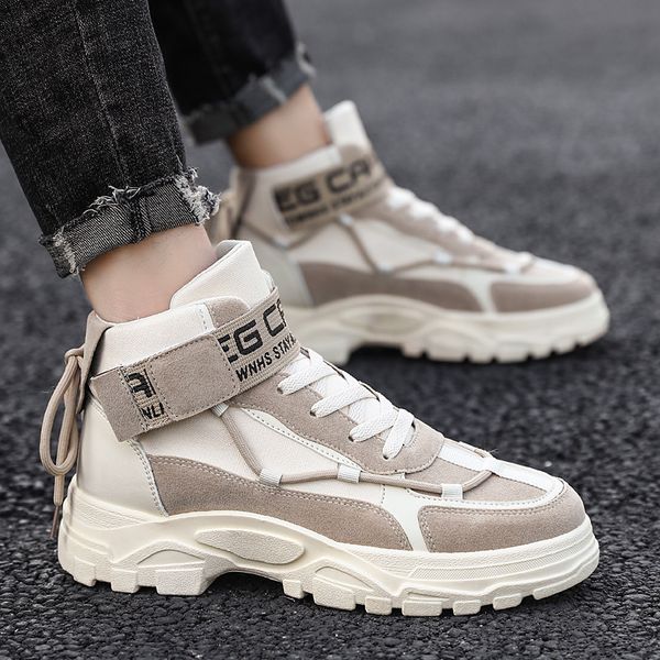 

весна обувь hight-top martin bootsfashion flow versatile wolf warriors workwear mid-top f lady обувь -40, Black