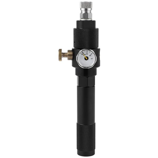 

co2 adapter settings, 12g co2 with 0-200 psi regulator to bb quick-fill adapter, Black;brown