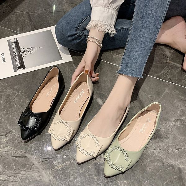 

ballet flats zapatos de mujer zapatos mujer soft pu loafers women flats basic solid casual slip-on rubber round toe shallow, Black