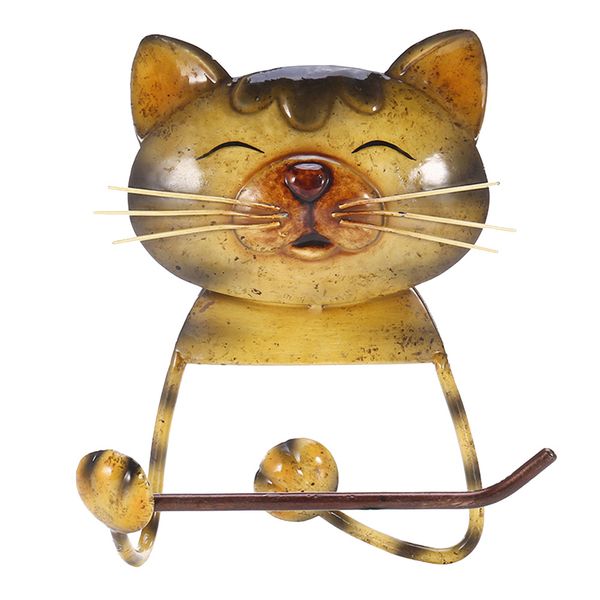

roll paper holder wall mounted household space saving cast iron cute cartoon cat