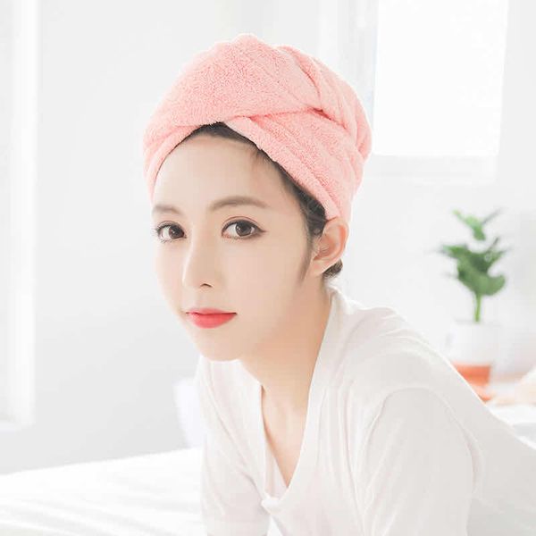 

towel coral fleece quick-drying water-absorbent dry hair cap, shampoo and thickening water absorption