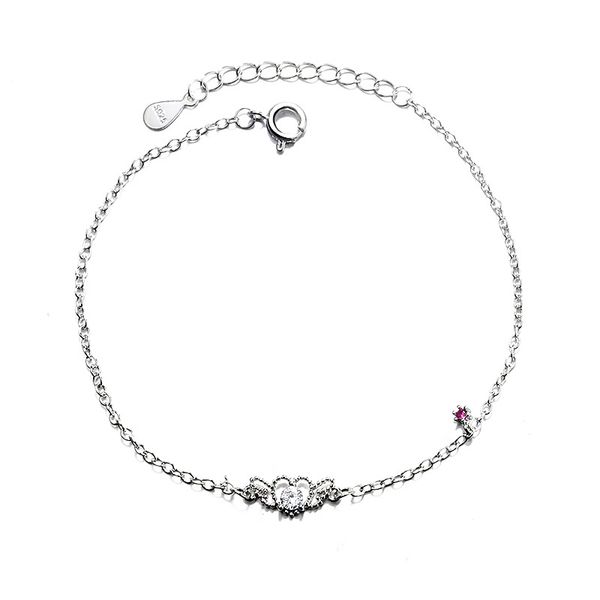 

exquisite female heart-shaped wing chain bracelet charming women's crystal zircon bracelet fashion wedding party jewelry gift, Black