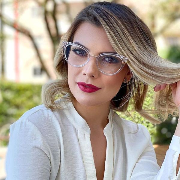 

lnfcxi anti-blue light cat eye tr90+metal titanium glasses frames ultralight men women optical fashion computer glasses, Black