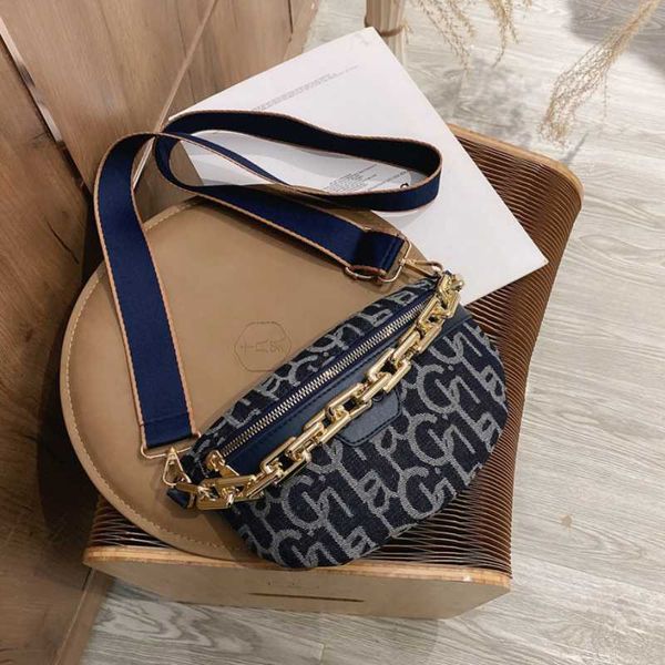 

geometric patterns pu leather waist bags for women small solid color shoulder simple bag lady chest crossbody handbags chain bag