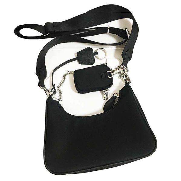 

2020 hobo shoulder bag for women fashion chest pack 2 pieces bag handbag lady tote chains crossbody bag nylon handbags purses