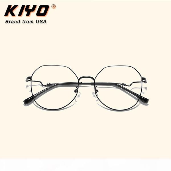 

kiyo brand 2020 новые женщины мужчины мода анти синий свет оптические frame metal очки рамки овальные очки очки 1939, White;black