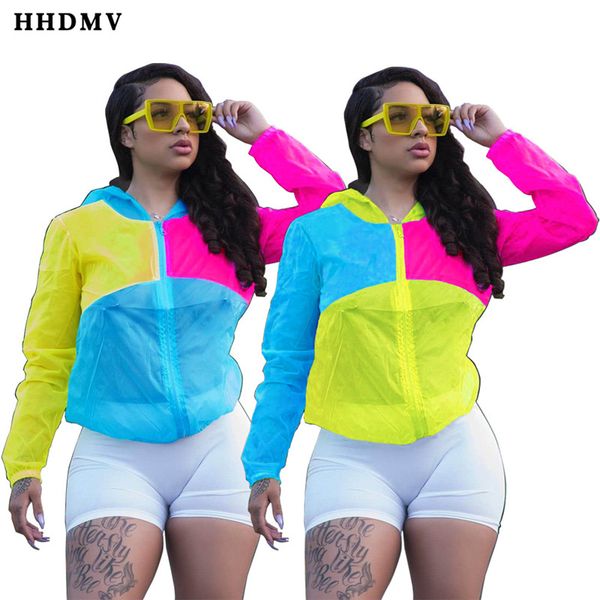 

hhdmv women 2020 new fashion street casual style outwear long sleeve hooded collar zipper stitching color outwear, Black;brown