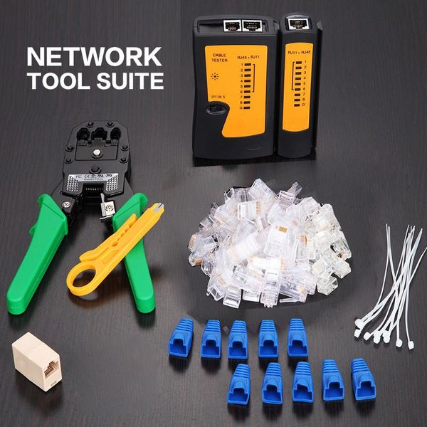 

cgjxsprofessional rj45 rj11 rj12 cat5 cat5e portable lan network tool kit utp cable tester and plier crimp crimper plug clamp pc