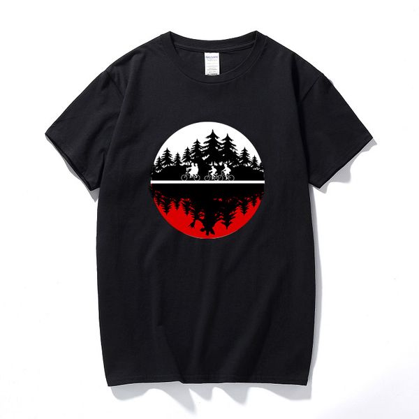 

funny design two-worlds men's t-shirt cotton short sleeve tee shirt 2018 streetwear style stranger things t shirt male