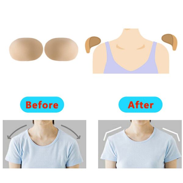

women's g-strings 1 pair soft shoulder pads foam silicone padded padding push up adhesive enhancer, Black;white