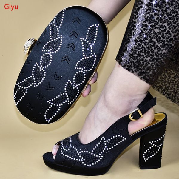 

doershow african shoes and bag matching set with black selling women italian shoes and bag set for party weddingsms1-26