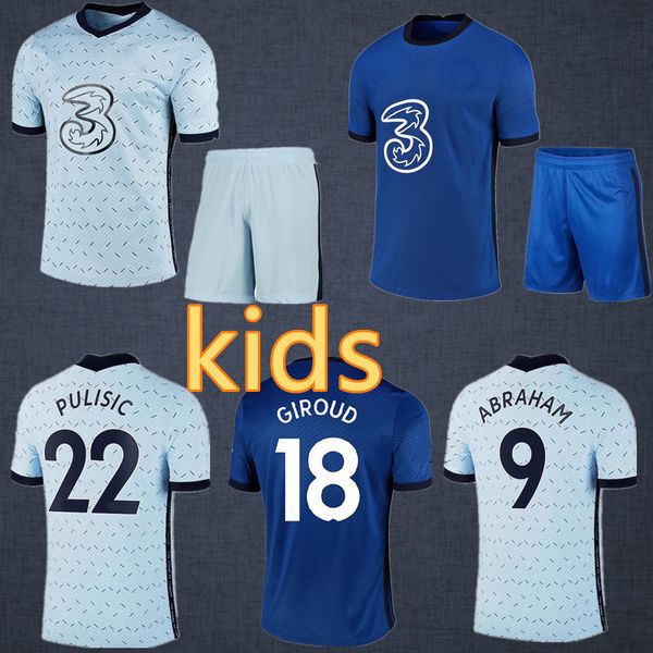 

new arrived kante werner abraham odoi jorginho pulisic soccer jersey 2020 2021 home away kids kit giroud willan football shirt 20 21 men, Black
