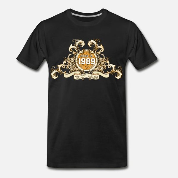 

042016_born_in_the_year_1989a t shirt men knitted tee shirt s-xxxl standard graphic authentic spring autumn natural shirt, White;black