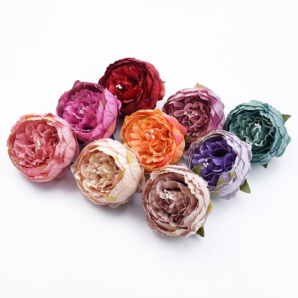 

50/100 pieces wedding scrapbook decorative flower wall bridal accessories clearance silk peony home decor diy artificial flowers