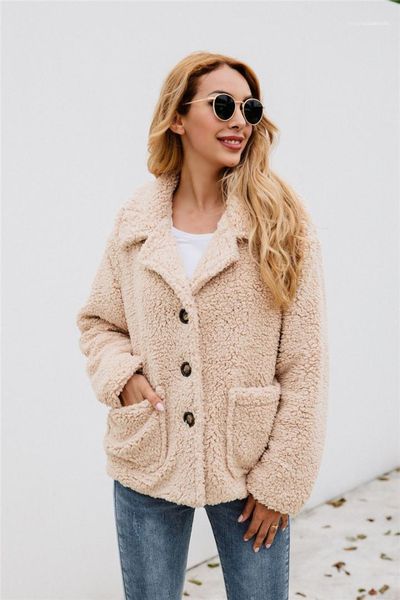 

long sleeve female outerwear winter womens designer panelled coat fashion solid lapel neck jackets casual loose, Black;brown