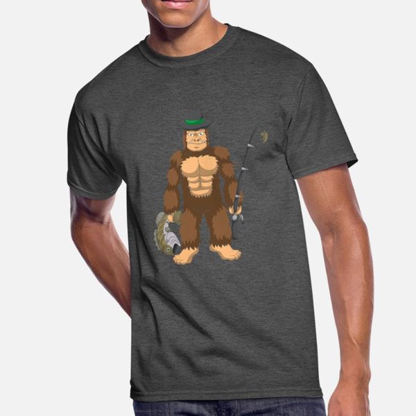 

bigfoot bass fishing sasquatch fisherman t shirt men create 100% cotton s-3xl vintage cute funny casual spring autumn family shirt