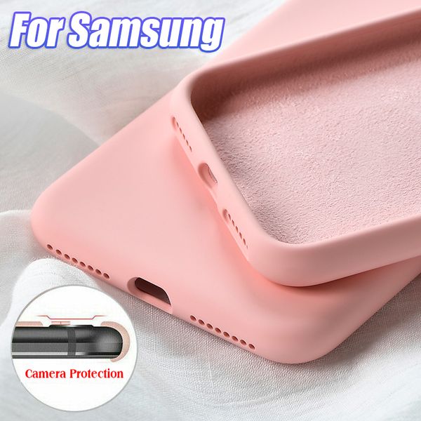 Custodia per telefono in silicone liquido per Samsung Galaxy S8 S9 S10 S20 PLUS ULTRA S10E Nota 8 9 10 PRO Custodia antiurto morbido