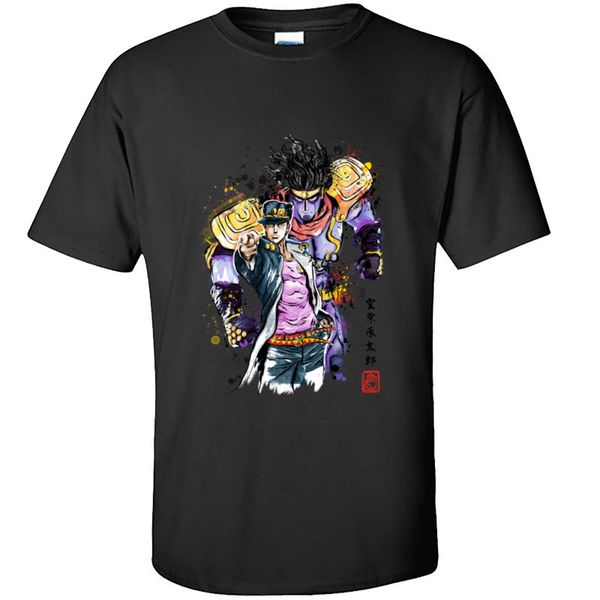 

men japanese t-shirt jojo bizarre adventure watercolor casual tshirt joestar joseph personalized t-shirts harajuku camiseta