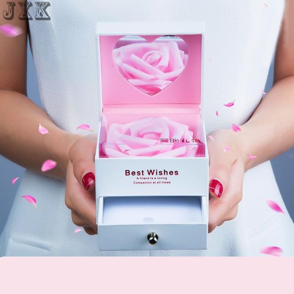 

10 шт роскошный подарок коробка творческий флип ювелирных подарочной коробке двойной выдвижной ящик рождество день святого валентина розы, Pink;blue