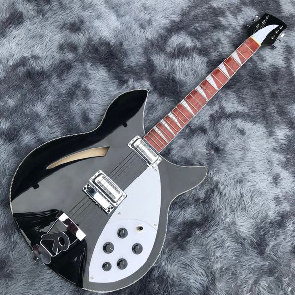 

custom hollow body ricken 360 electric guitar in black