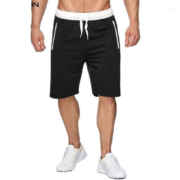 

талия jogger pantalones вскользь mens бич шорты летние мужские шорты спорта сплошной цвет колен упругие, White;black