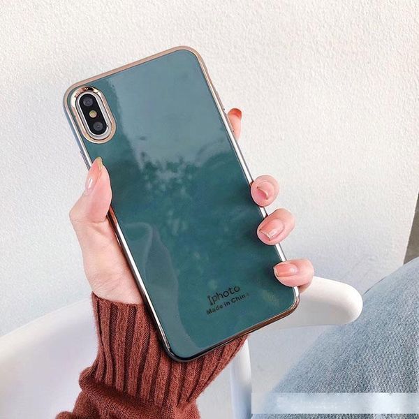

luxury designer electroplating soft tpu cellphone case for iphone 11 pro max xs xr 8 7 6 plus green back cover full protective