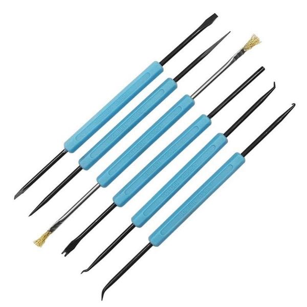 

6 pieces solder assist tools double sided soldering assist aid electronic repair tools welding accessory kit with blue he
