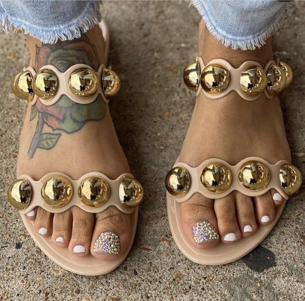 

2020 summer shoes women slippers gemstone rhinestones flashing sandals ladies slides wild diamond slippers pantuflas de mujer, Black