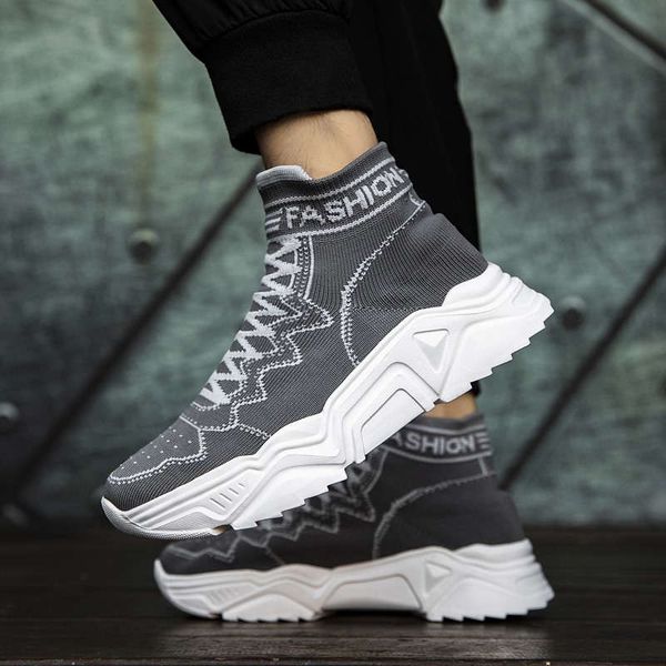 

large size shoes men high-running shoes winter platform men's sneakers 2020 slip-on man sport flat walking h3