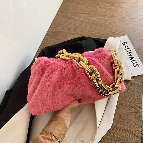 

totes bag for women cloud furry bags thick chain handbag hobos single shoulder crossbody luxury and day clutches