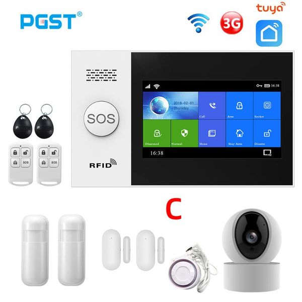 

alarm systems pgst pg107 wifi 3g gsm system home security with ip camers pir motion sensor support smart life app control alexa