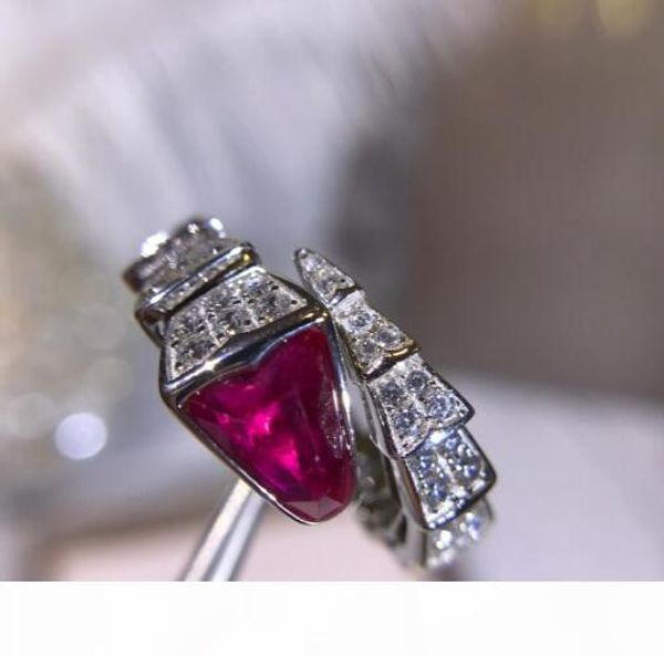 

ring jewelry 925 sterling silver gold diamond shaped gemstone opening snake ring woman engagement ring 2 color