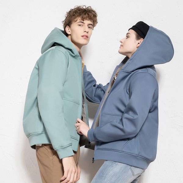 

soft shell male 2020 new products autumn and winter windproof waterproof and breathable zhua rong yi women's coat hoodie raincoa, Black;green