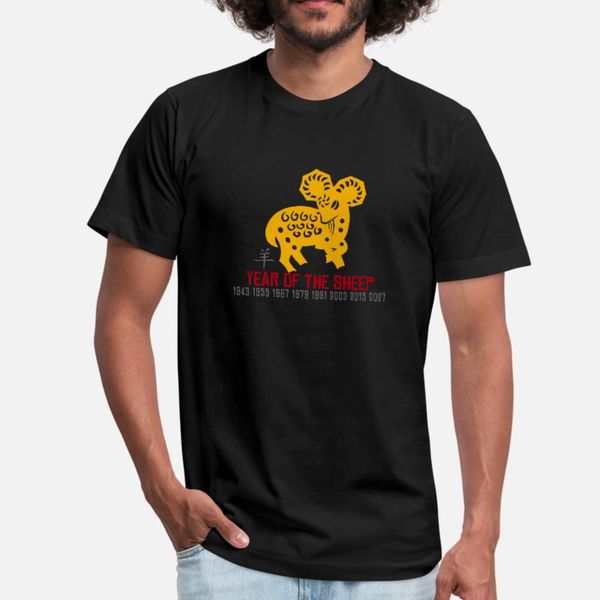 

chinese new year of the sheep ram goat t shirt men personalized tee shirt s-xxxl fit fit comical spring family shirt
