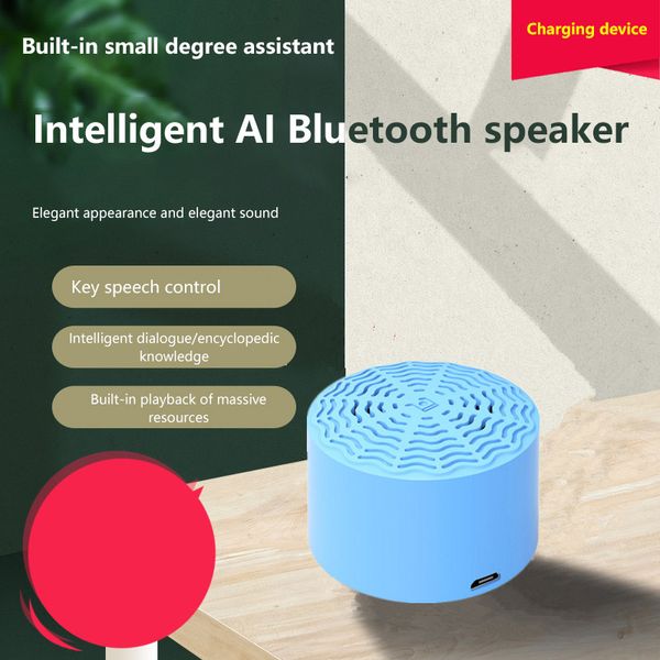 

portable bluetooth speaker wireless loudspeaker sound stereo music surround speaker intelligent ai keys speech control