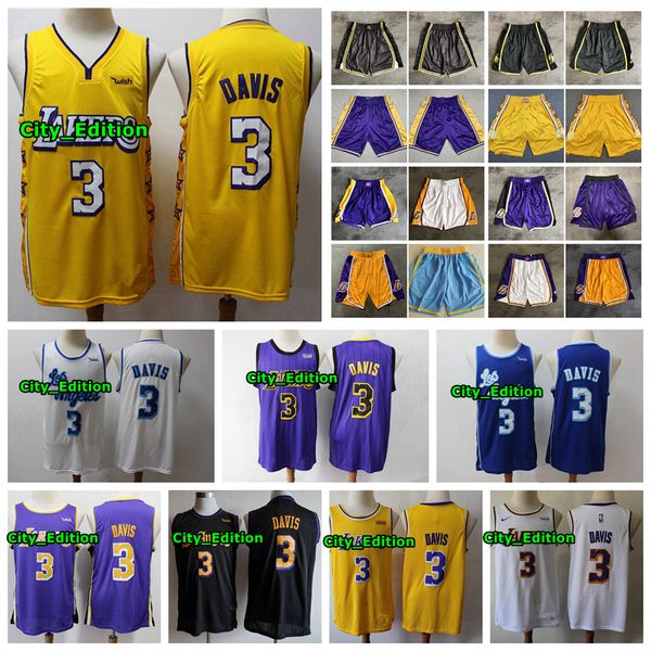 

мужской lakers энтони дэвис баскетбол джерси 2020 аутентичные энтони 3 # davisc джерси прошитой леброн джеймс лос-анджелес шорты, Black;red