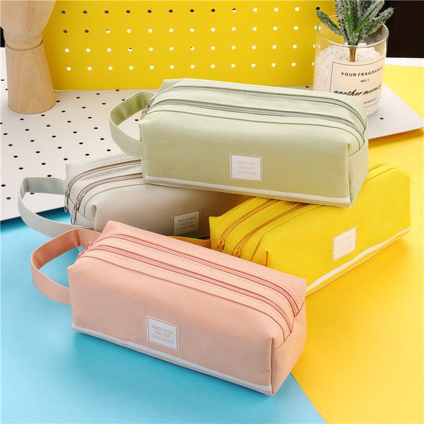 

pencil cases large capacity canvas case double school stationery bag storage