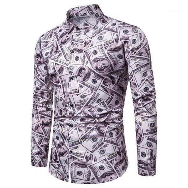 

down collar shirts designer costumes mens apparel all dollar print mens casual shirts long sleeve turn, White;black
