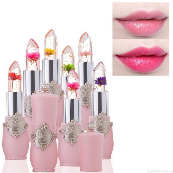 

flower crystal jelly lipstick magic temperature color changing lip balm moisturizing long lasting beauty lipsticks makeup 0055